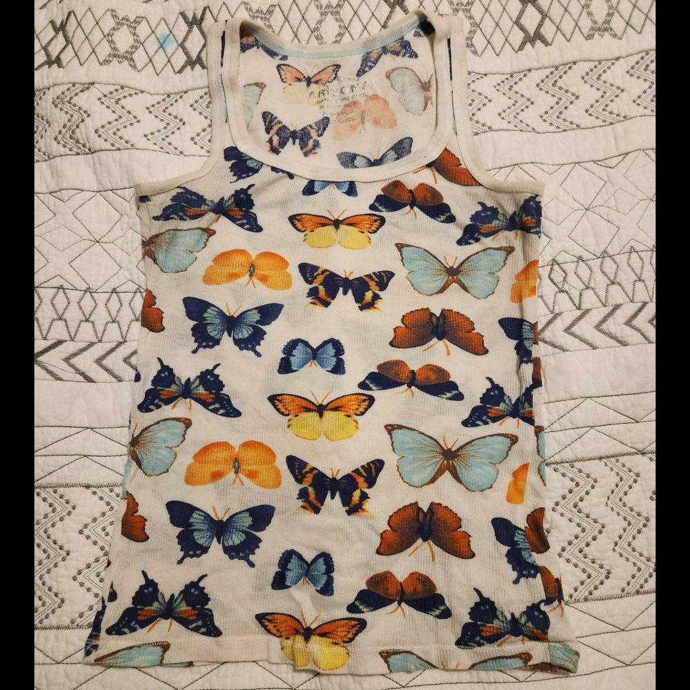 Butterfly Ribbed Tank muscle tee